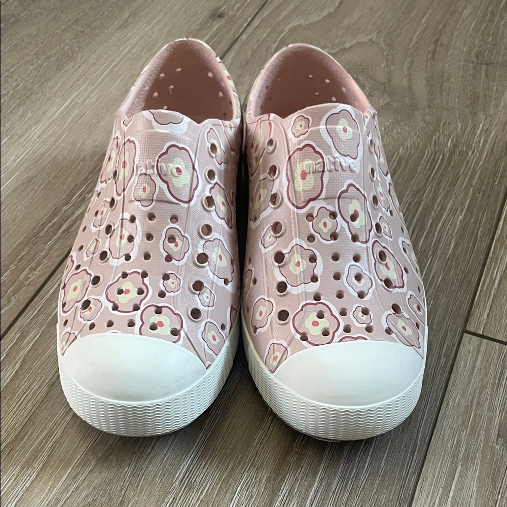Native Pink Floral Perforated Slip-Ons
